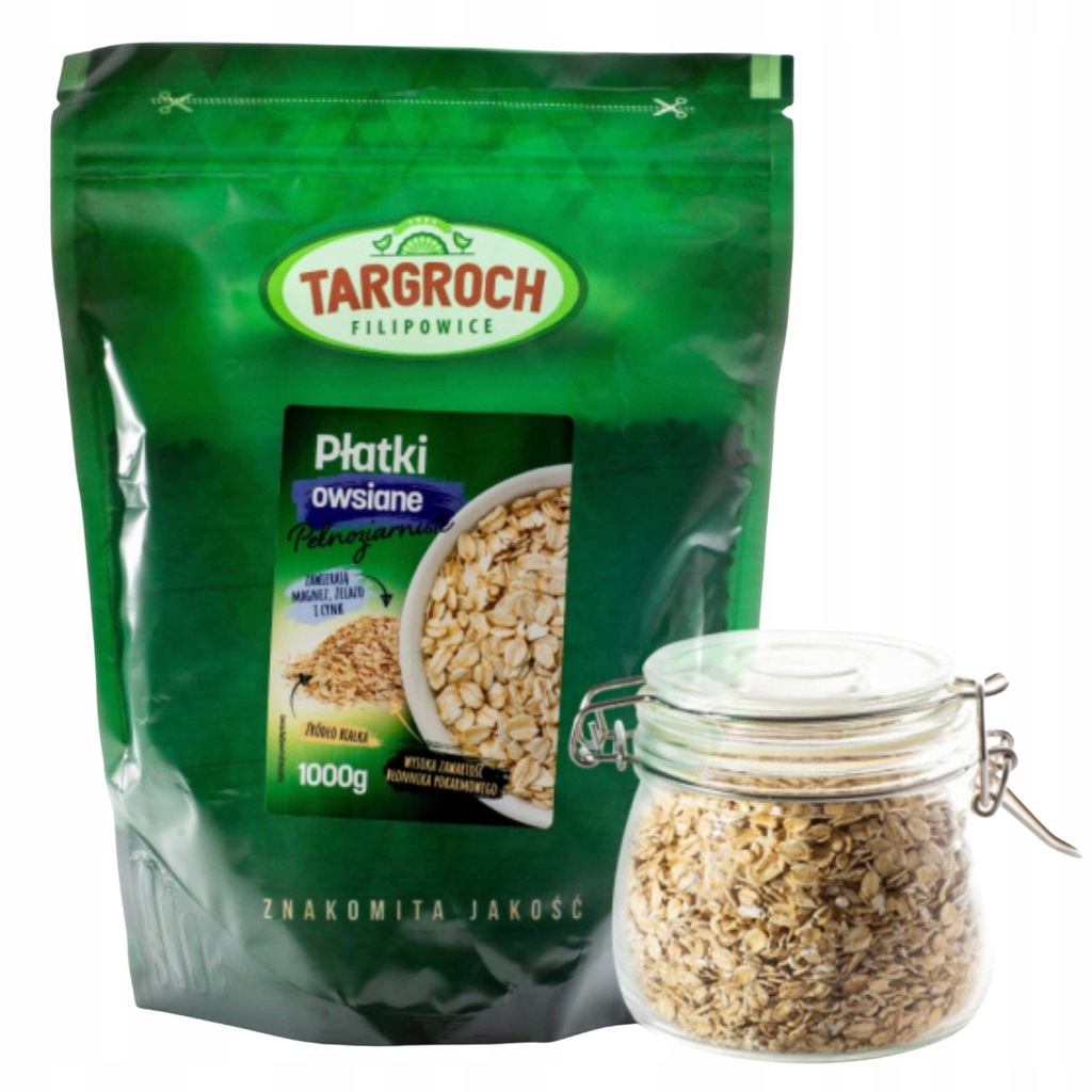 Płatki Owsiane 1kg Targroch JAKOŚĆ Dieta Śniadanie