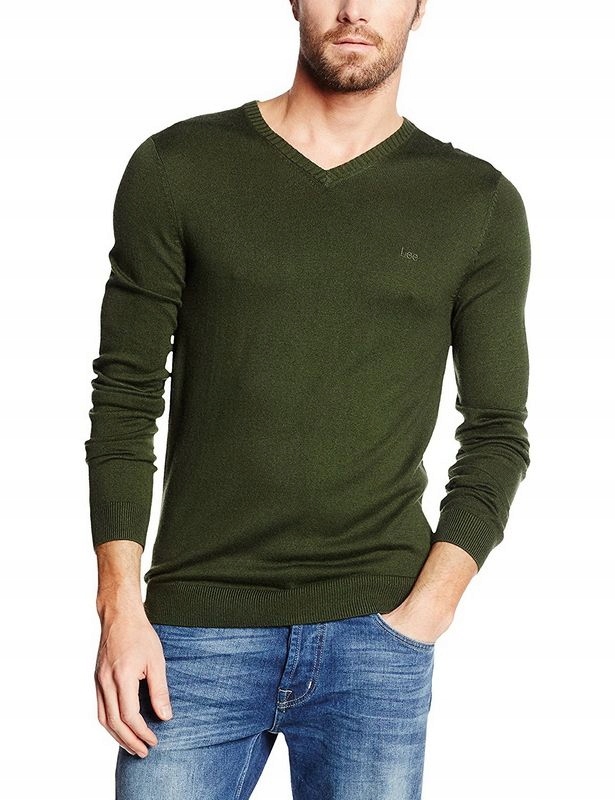 Lee v-neck L83ROAHZ ZIELONY SWETER W SEREK S