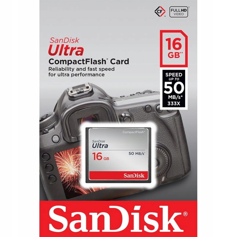 Купить Карта SANDISK ULTRA CF 16 ГБ COMPACT FLASH 50 МБ/С: отзывы, фото, характеристики в интерне-магазине Aredi.ru