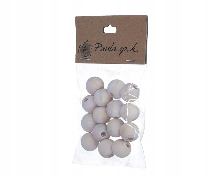 Perełki korale koraliki DREWNIANE 12 mm 30 cm