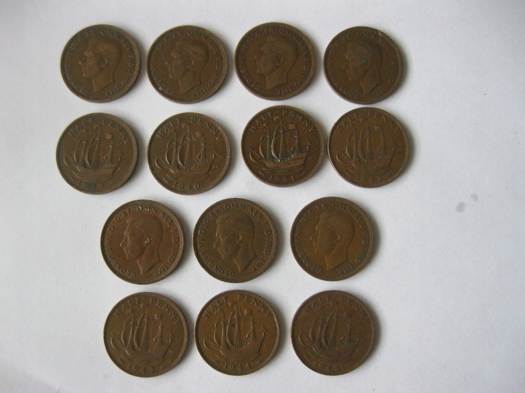 HALF PENNY -1939-45/ 7 monet