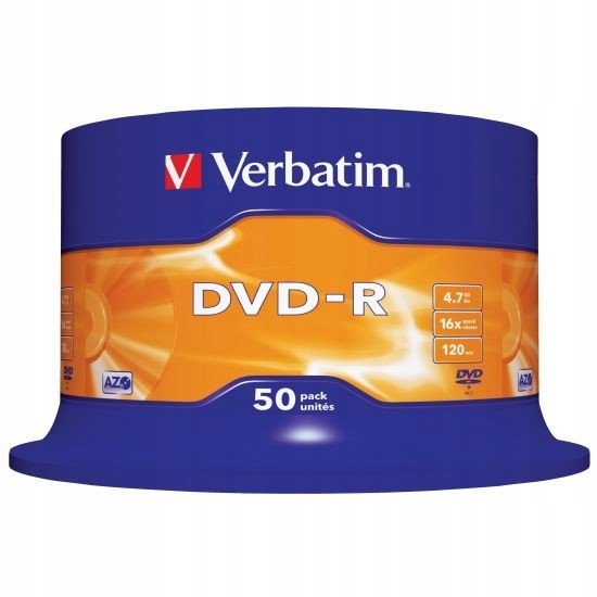 Płyty DVD-R 4,7GB 16X Verbatim Cake 50 JAKOŚĆ HQ