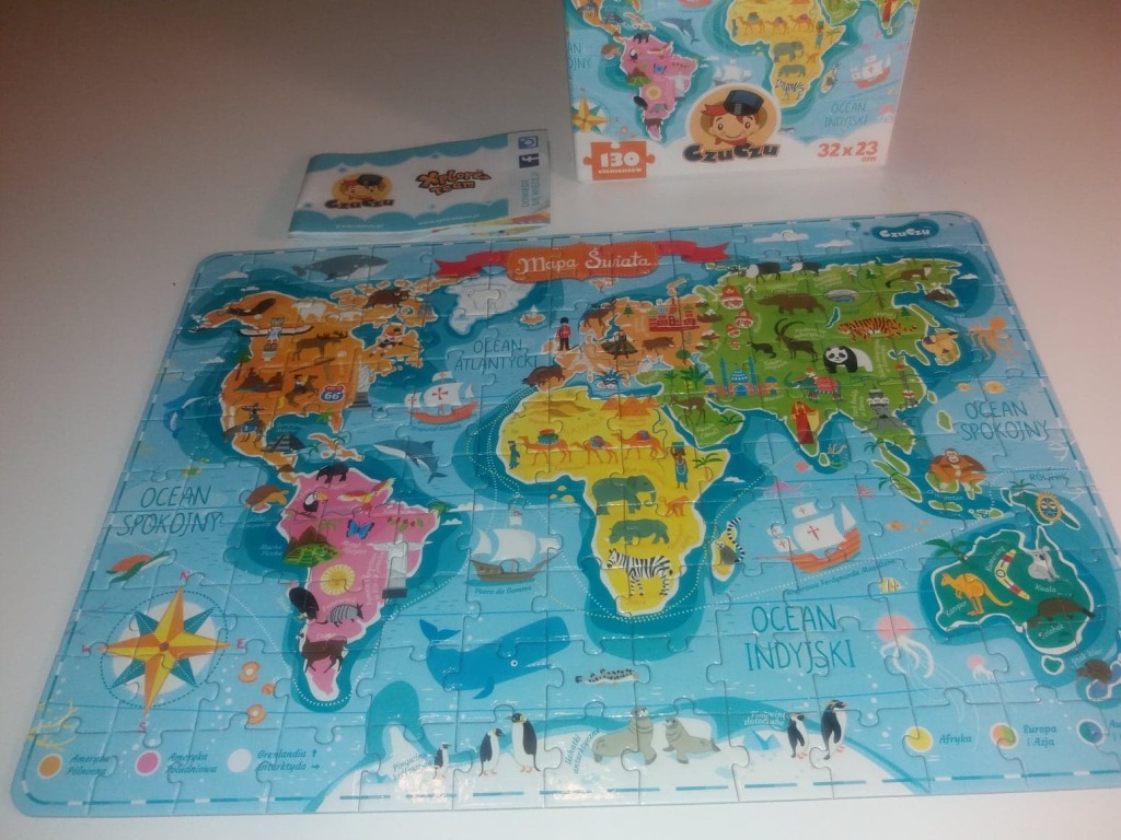Mapa Świata Puzzle - stan idealny