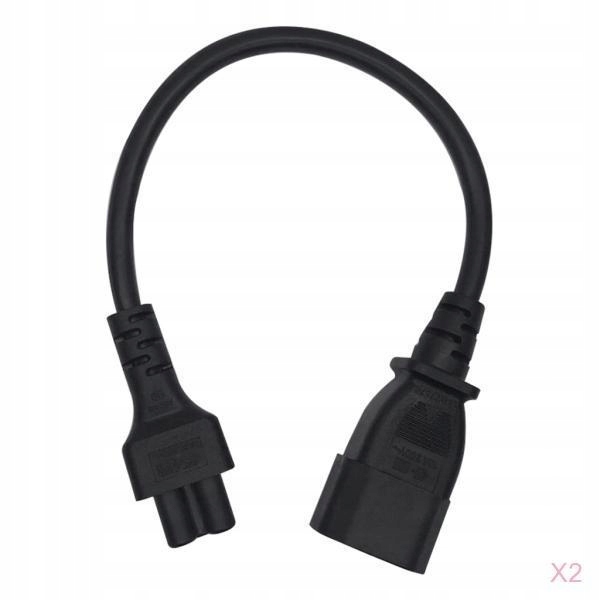 2x New IEC320 C14 Male to C5 Female C C Cable Replace Part UPS Server Kit