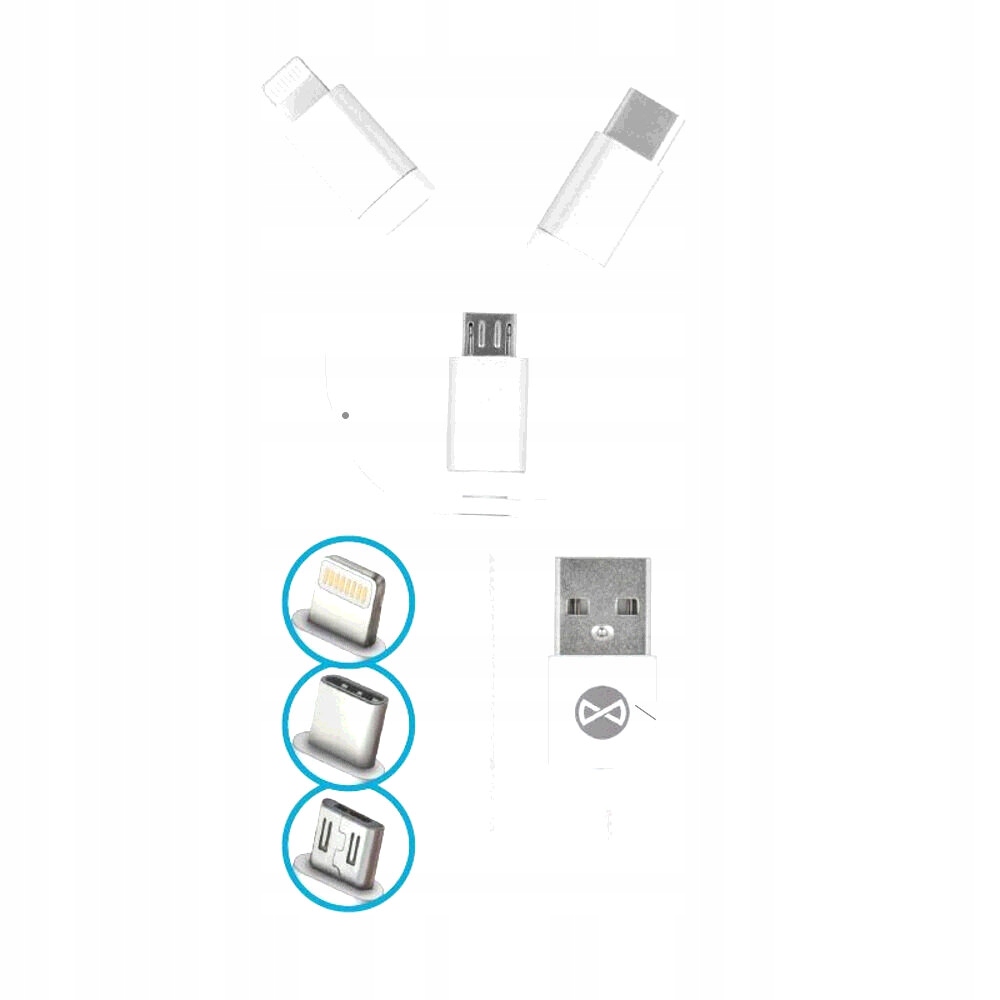 Forever kabel 3w1 USB - Lightning + USB-C + microU