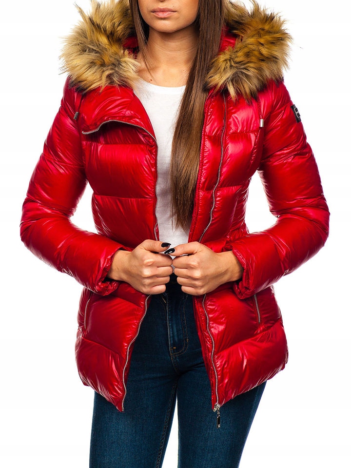 KURTKA ZIMOWA DAMSKA CZERWONA 18119 ROZMIAR_M - 7697090764 - oficjalne