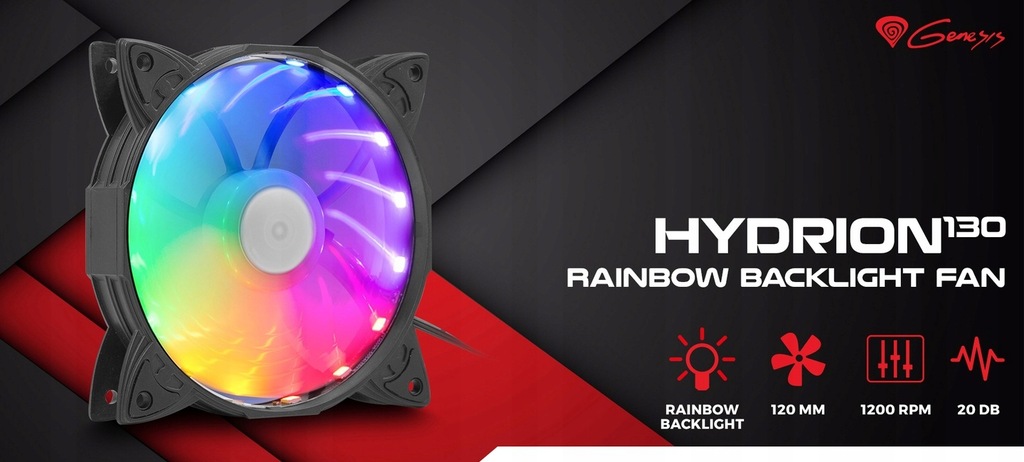 Купить GENESIS HYDRION 130 RAINBOW LED ВЕНТИЛЯТОР 120 ММ: отзывы, фото, характеристики в интерне-магазине Aredi.ru