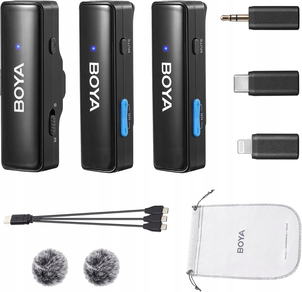 BOYA BOYALINK A2 – Profesjonalny bezprzewodowy mikrofon lavalier (TX+TX+RX)