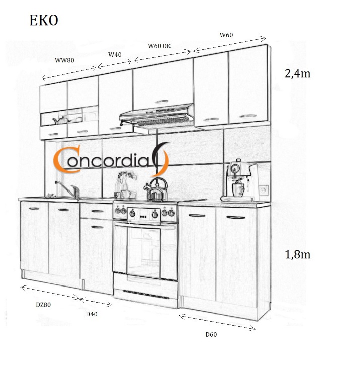 Купить Конкордия - кухонная мебель Эко Люкс: отзывы, фото, характеристики в интерне-магазине Aredi.ru