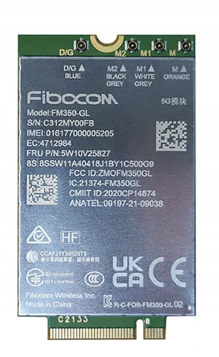 FiboCom FM350-GL 5G 5W10V25827 t14s, x13 G3, X1 10