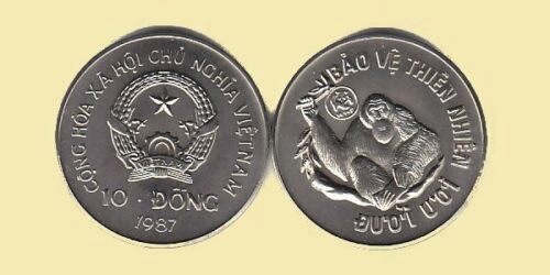 WIETNAM 1987 10 Dong Orangutan UNC