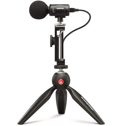 Mikrofon Shure MV88+DIG-VIDKIT z akcesoriami do wideo, czarny