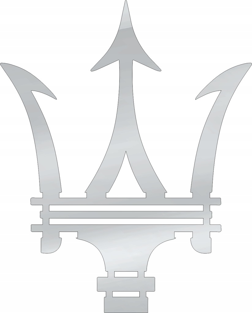 Topper na bok tortu znaczek maserati srebrny