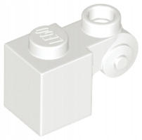 1x [Used] LEGO 20310 White Brick, Modified 1 x 1 with Scroll with Hollow St