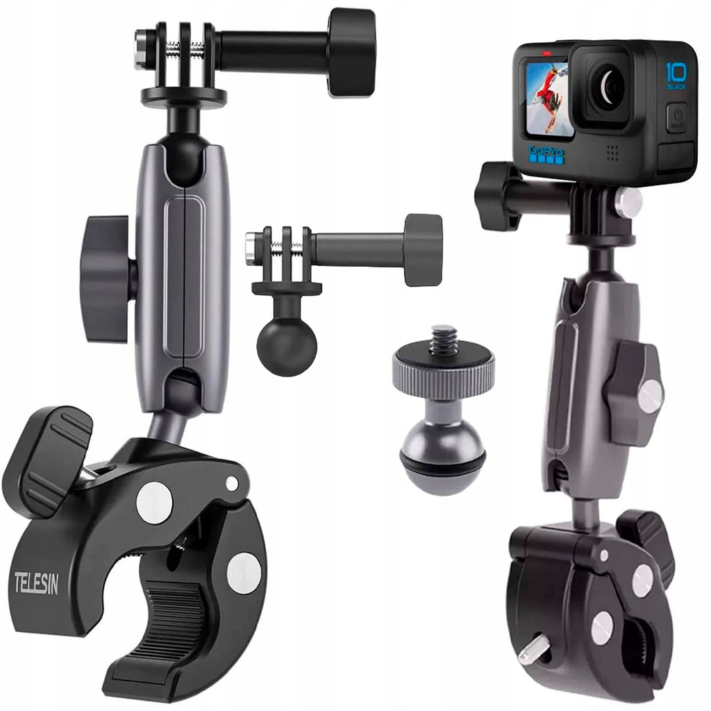 Mocowanie 360° Telesin na kierownicę do kamer sportowych (aluminium)