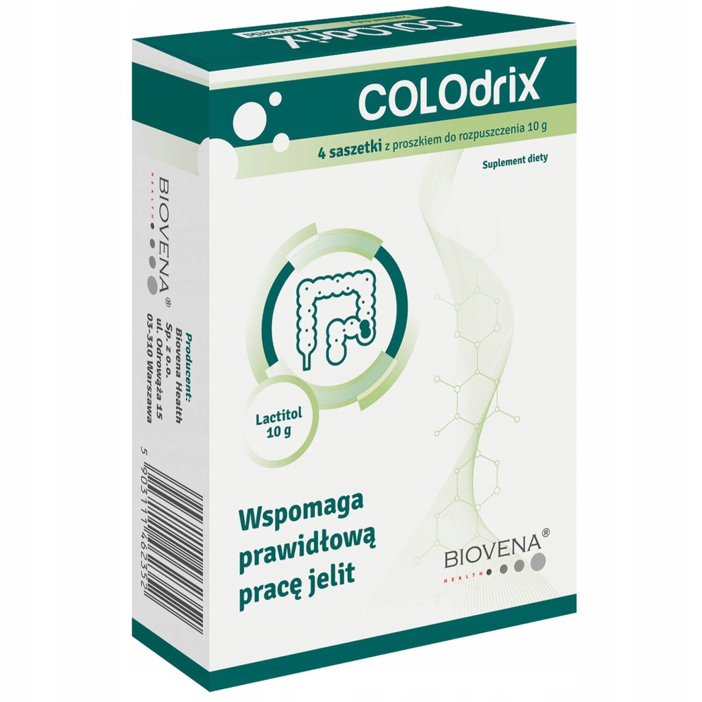 Colodrix laktitol 10 g 4 saszetki, zaparcia