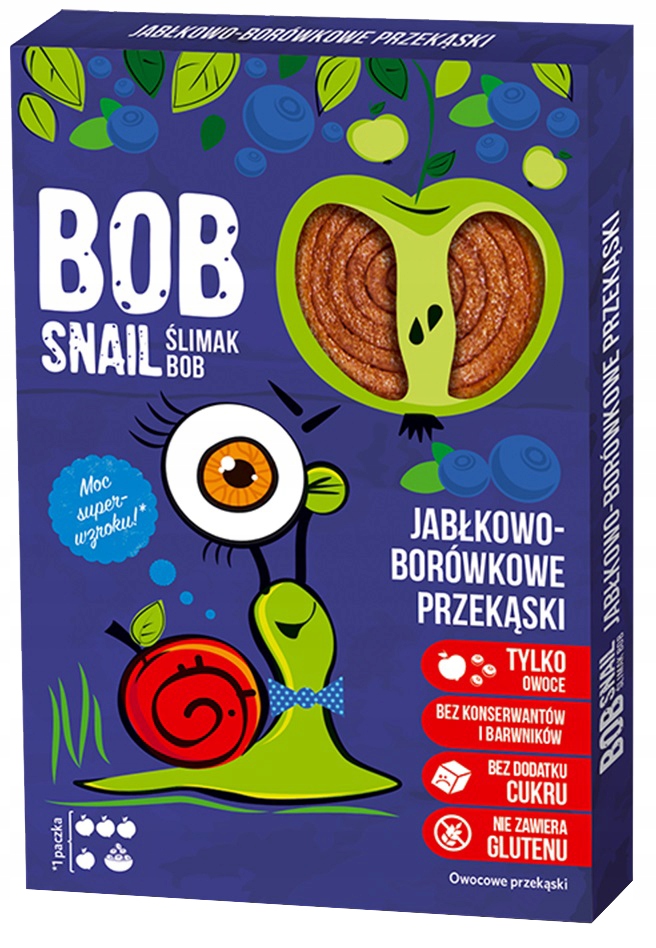 Bob Snail Ślimak Bob Jabłko Borówka 60g