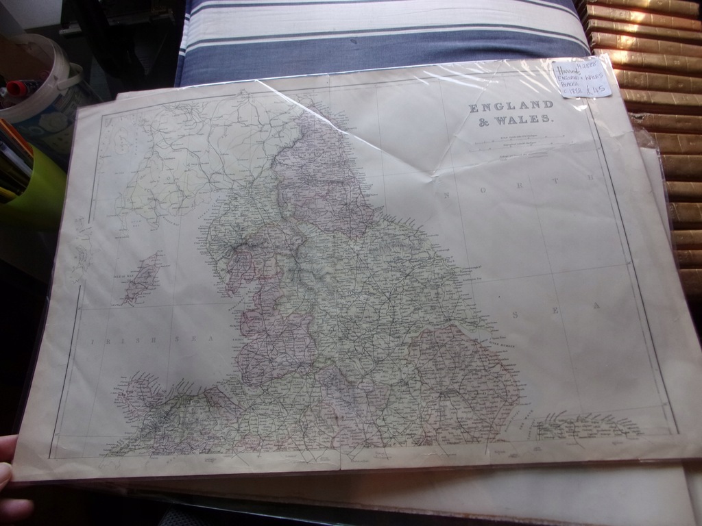 olbrz mapa ANGLIA I WALIA 60x 45 cm 1882