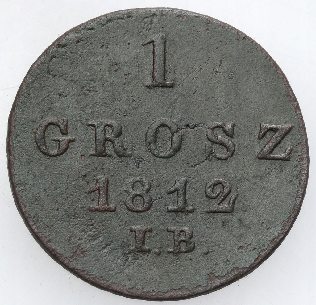 Księstwo Warszawskie. 1 grosz 1812 IB, Warszawa