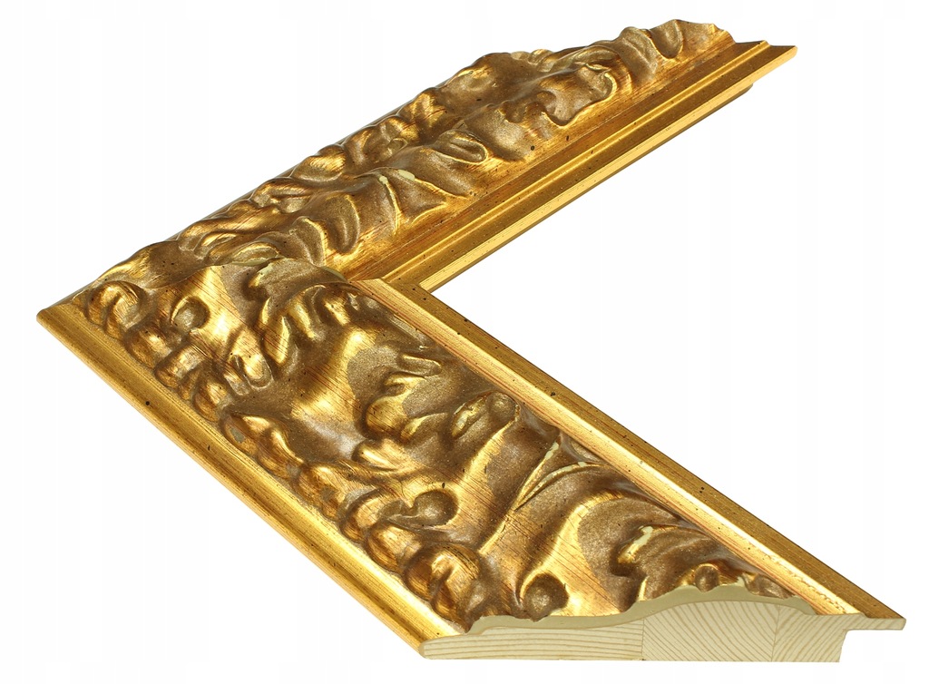 Złota rama na wymiar stylowa ornament do lustra