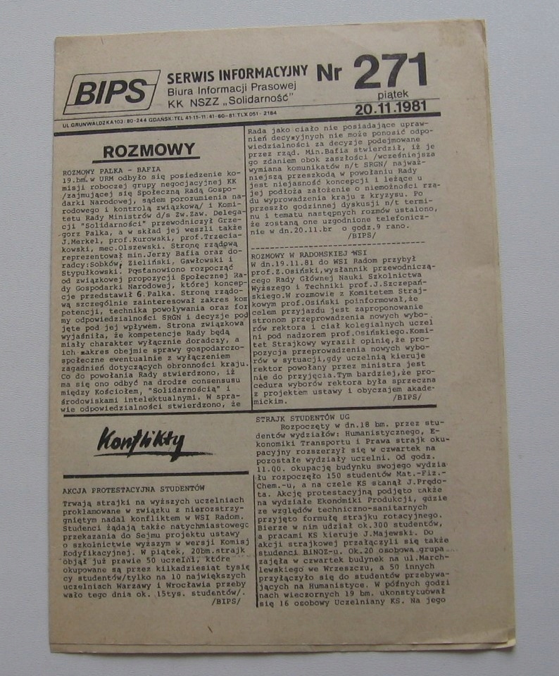 Solidarność - BIPS Serwis Informacyjny nr. 271 81r