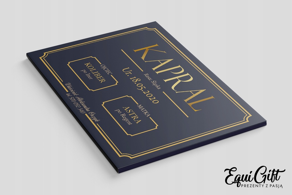 Tabliczka na boks Twojego konia GRANATOWA