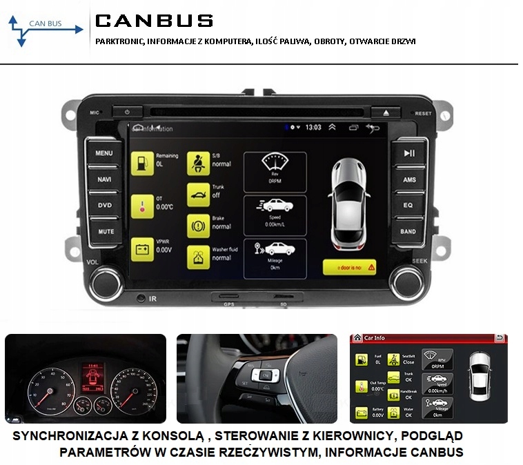 RADIO GPS BT VW PASSAT B6 B7 GOLF 5 6 PL MENU 8603328948