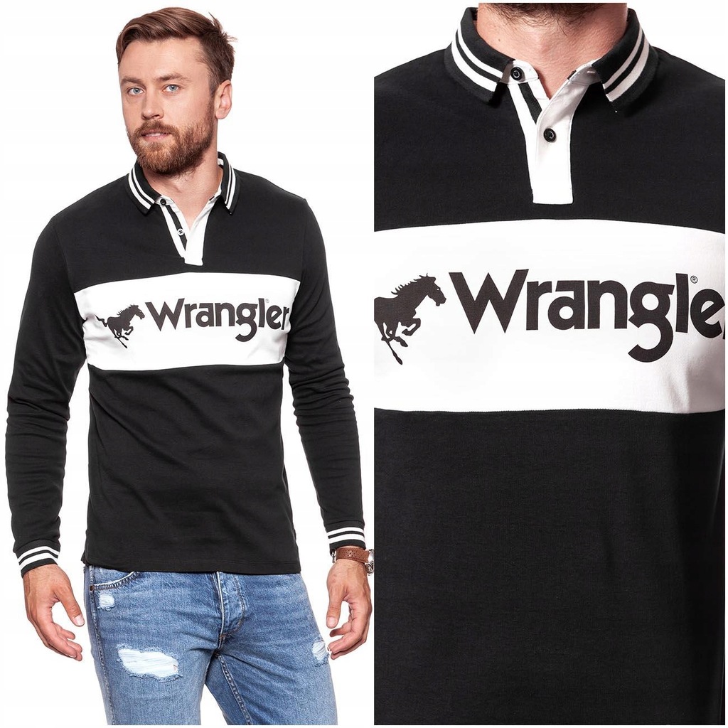 WRANGLER LS LOGO MĘSKA KOSZULKA POLO REGULAR _ XXL