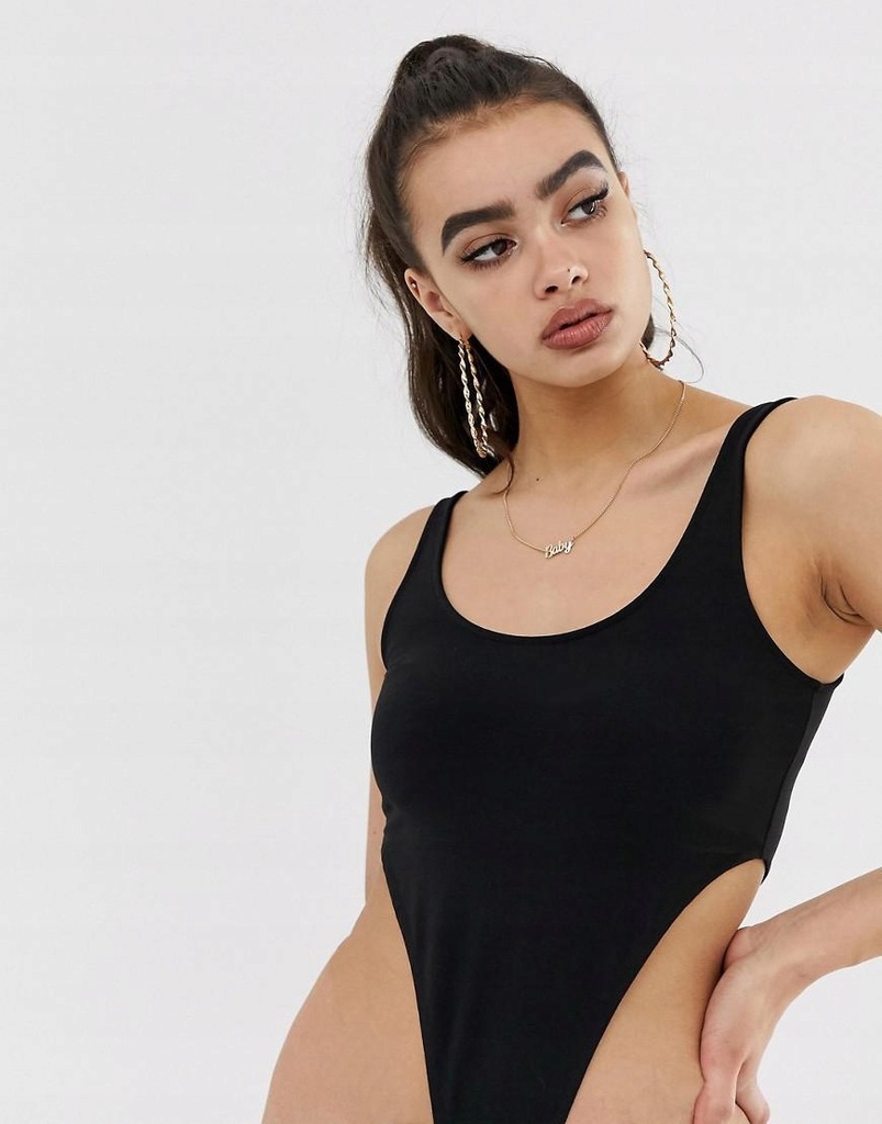 ASOS DESIGN__XDI CZARNE BODY NA RAMIĄCZKACH__S