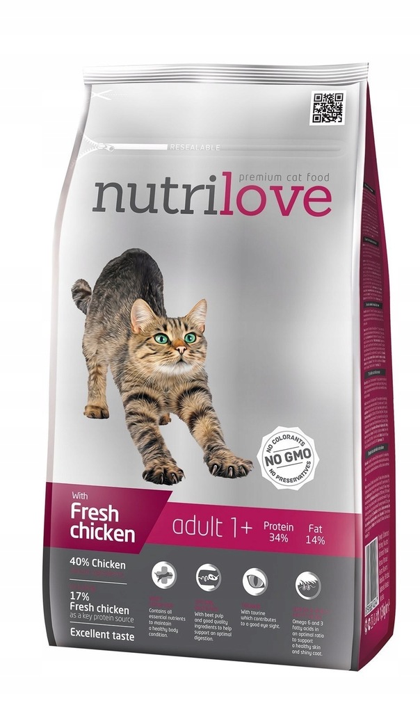 NUTRILOVE Premium dla kota ADULT ze świeżym kurcza