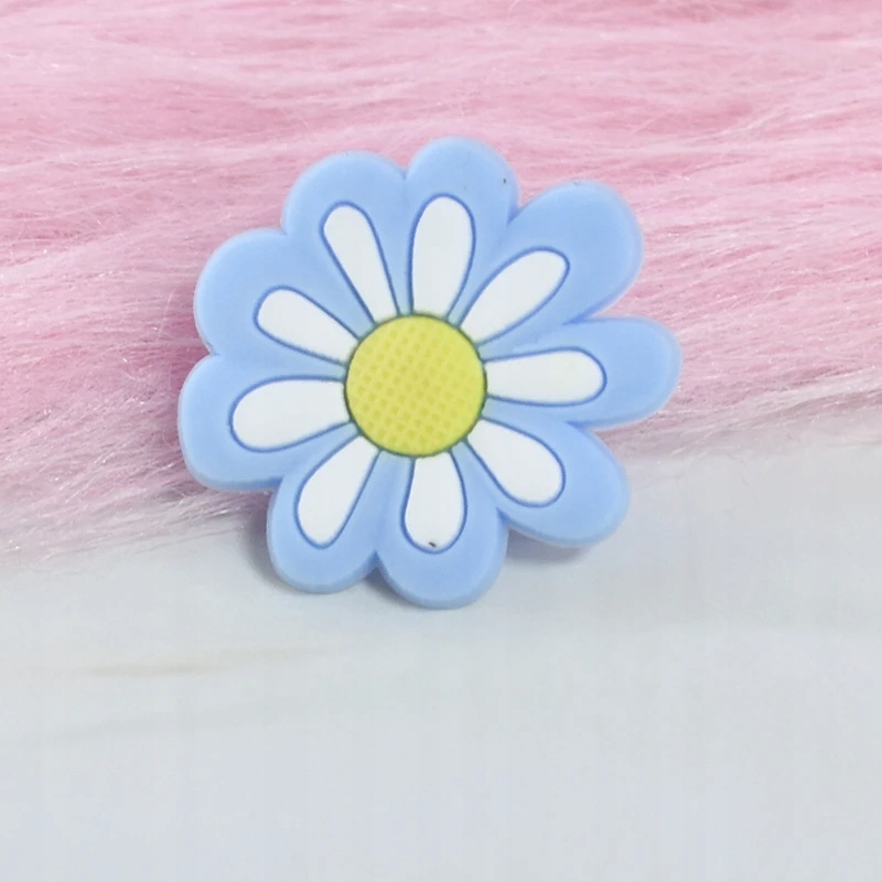 1PCS Cute Smiling Flowers Series PVC Brooch pin sunflower rose dasiy badge