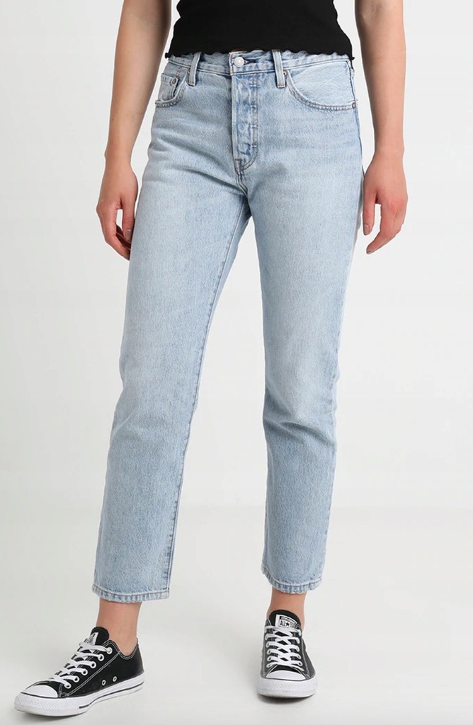 LEVIS 501 CROP Jeansy Straight Leg 24 26 34 36 8479679139 oficjalne archiwum Allegro