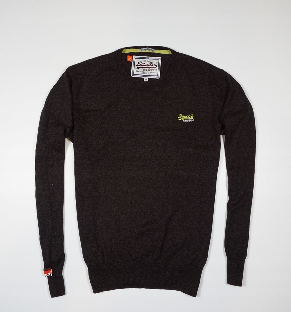 SUPERDRY JAPAN SWETER CASHMERE BLEND BRĄZOWY BROWN