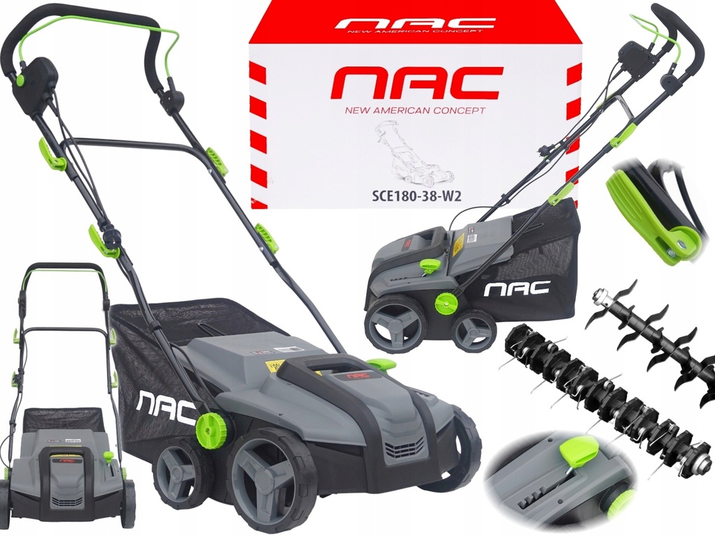 NAC WERTYKULATOR Aerator 1800W SCE180-38-W2 38cm 2 wałki
