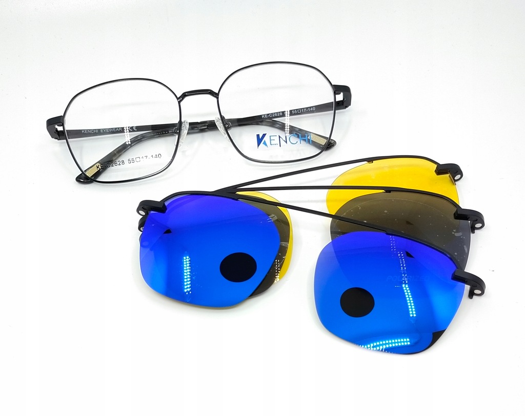 kime tete327ページ CLIP-ON Okulary korekcyjne z nakładkami przeciwsłonecznymi VE837