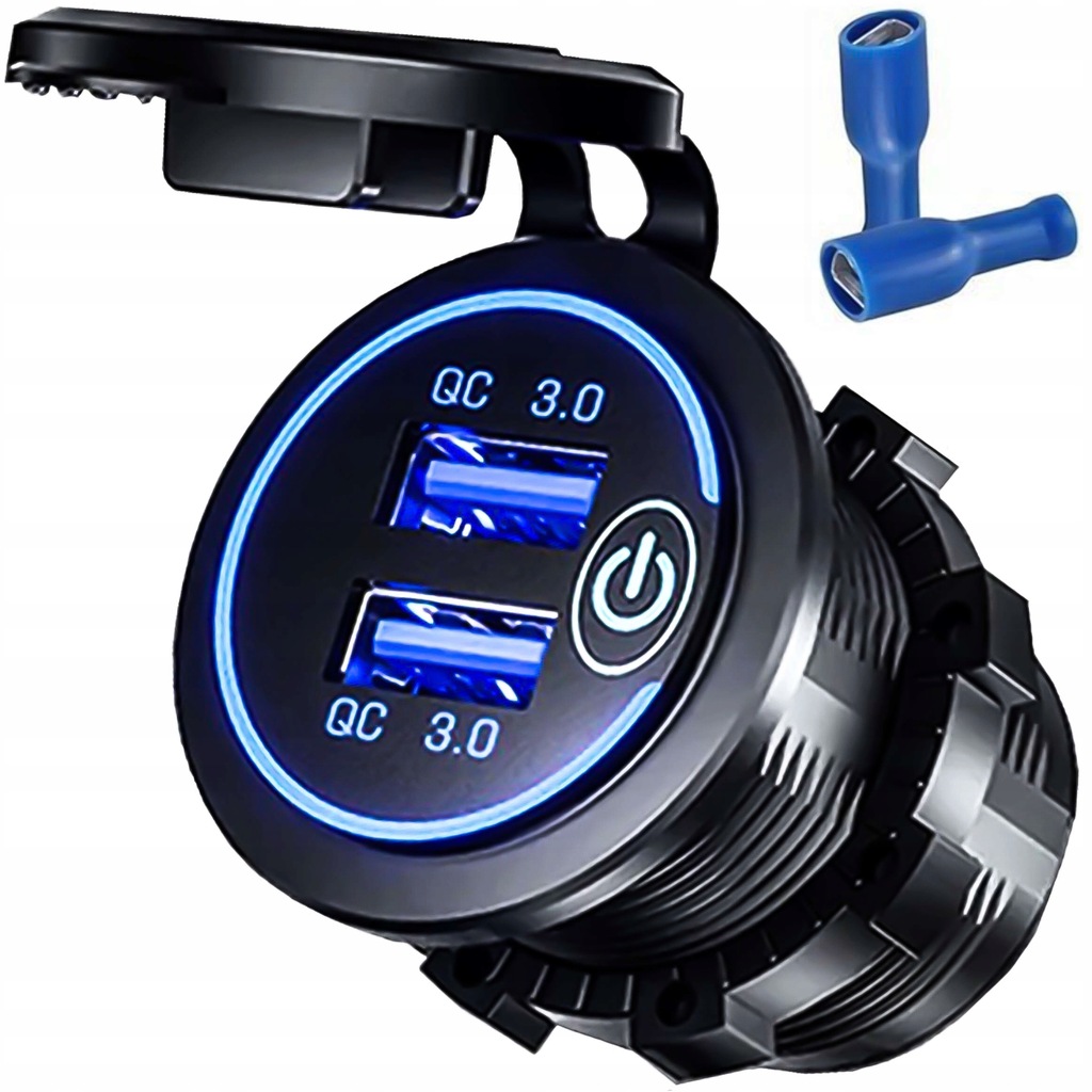 Ładowarka samochodowa / do motocykla zasilacz konektory Alogy 2x USB QC 3.0