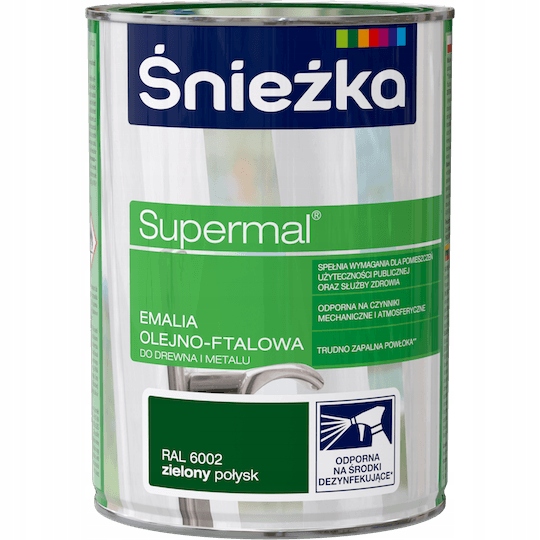Supermal olejno-ftalowa R 6002 Zielona 0,8 L