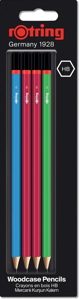 Ołówek ROTRING Zestaw Woodcase CORE HB 4 sztuki
