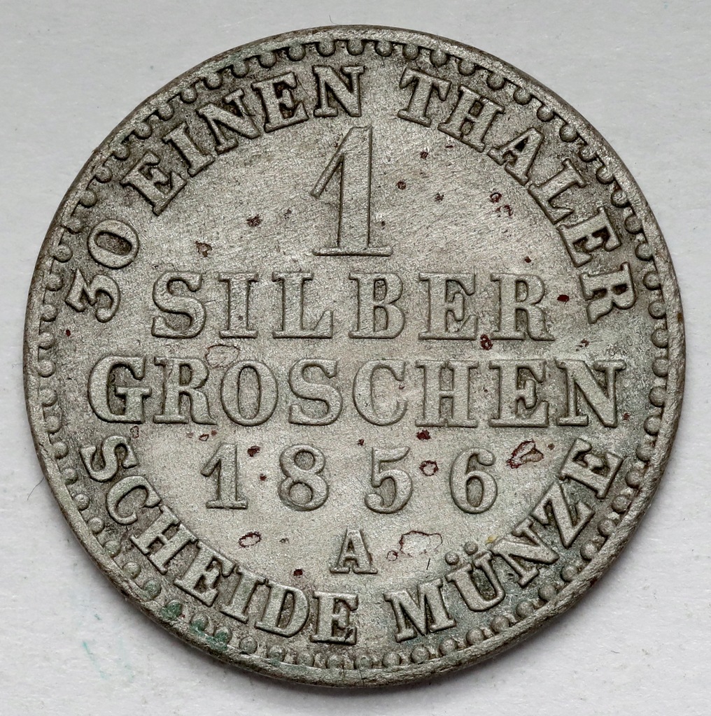 114. Niemcy, Prusy, Fryderyk Wilhelm III, 1 srebrny grosz 1856-A