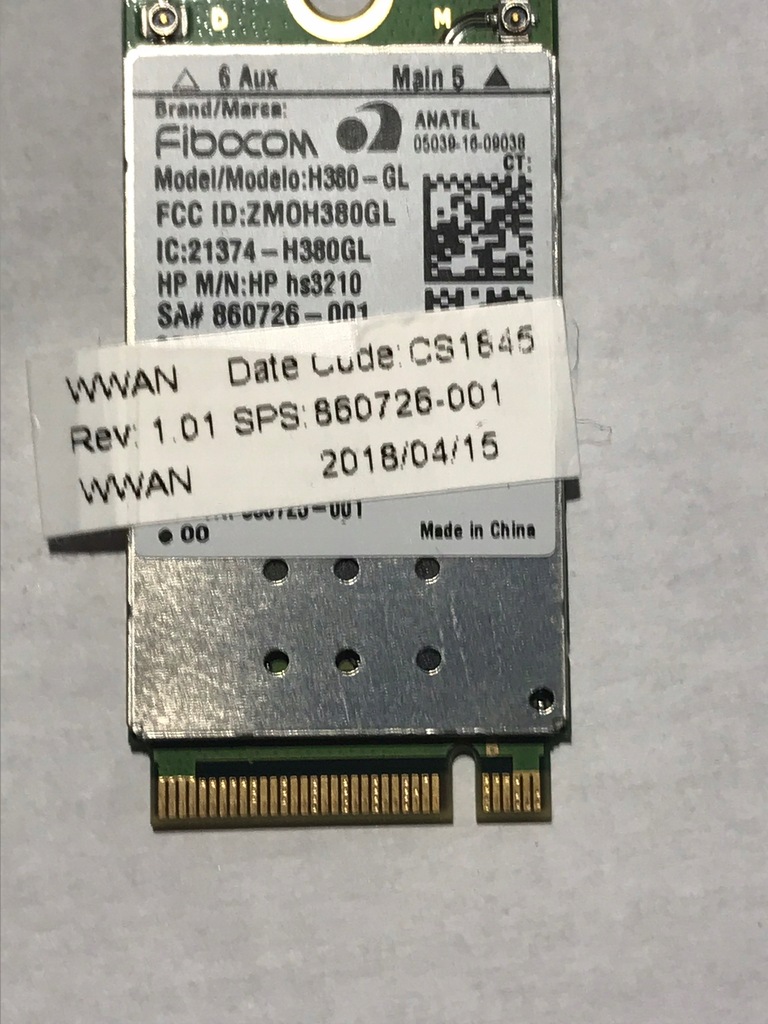 Modem WWAN HP Fibocom H380-GL