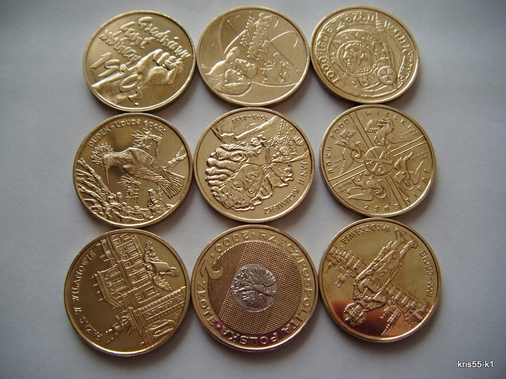 2 zł. 2000 Rocznik 9 monet
