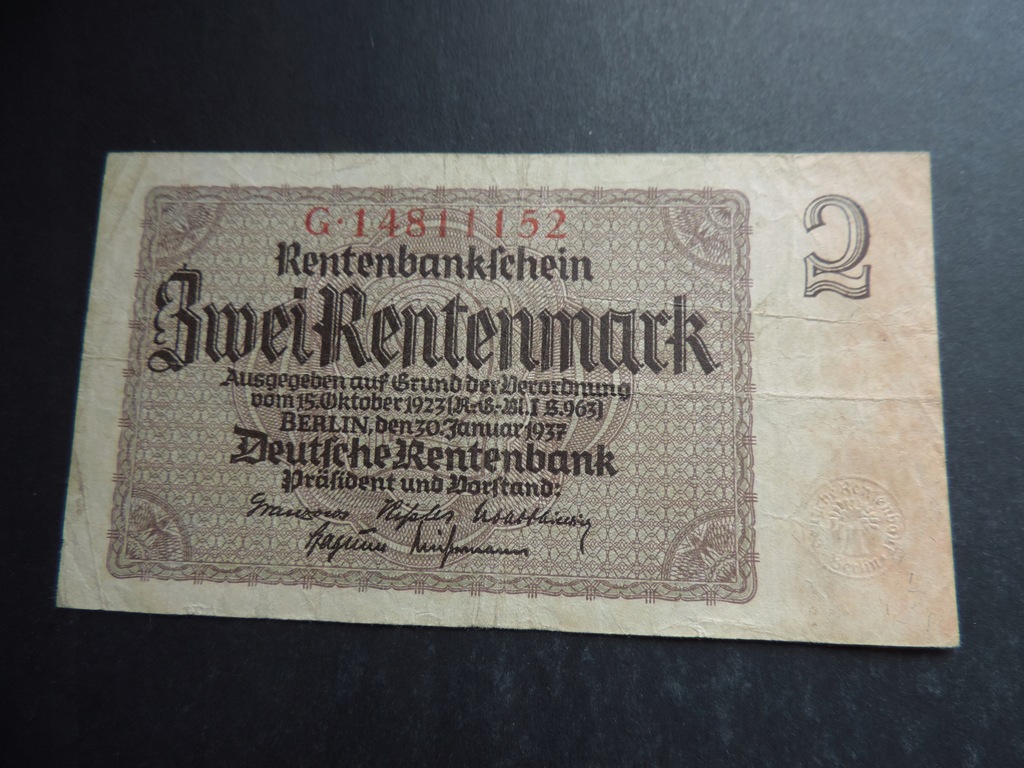 NIEMCY 2 RENTENMARK 1937