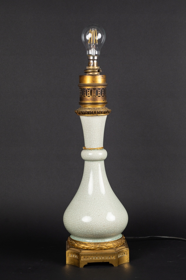 Wazon - lampa celadon, Chiny, Qing, XVIII/XIX w