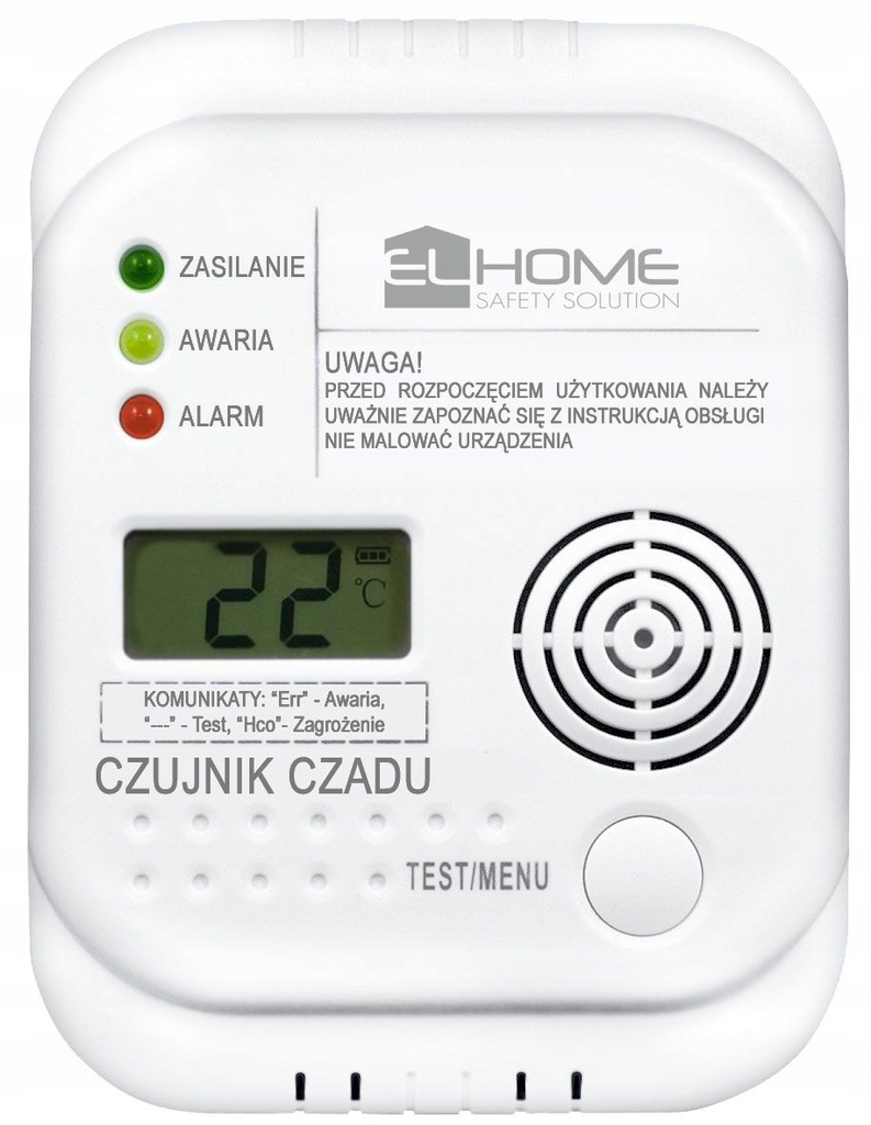 Czujnik czadu CD-75A4 CERTYFIKAT termometr baterie