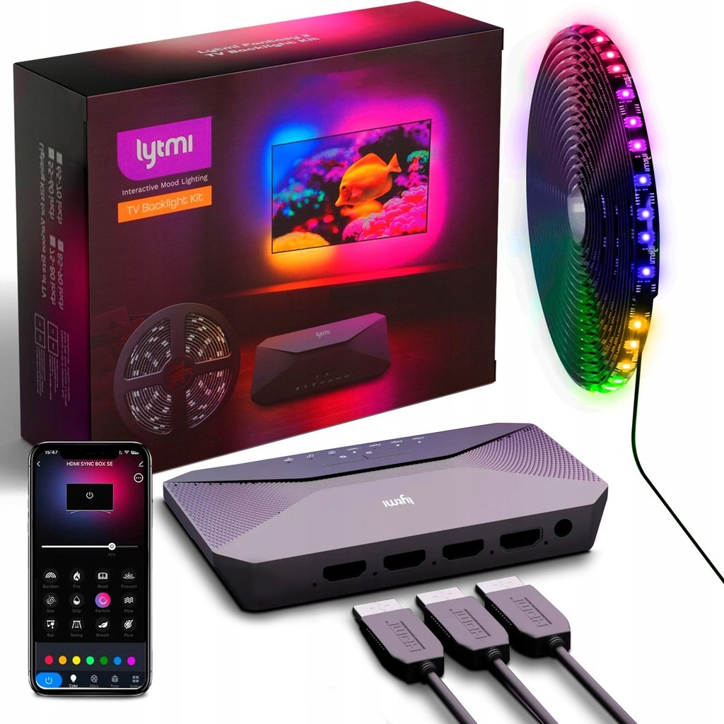 Taśma LED + Neo Box Lytmi Fantasy 3 Pro TV Backlight Kit HDMI 2.1 dla TV 55