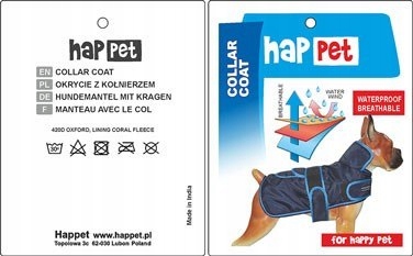 Kurtka dla psa Happet 285A czarna L-60cm
