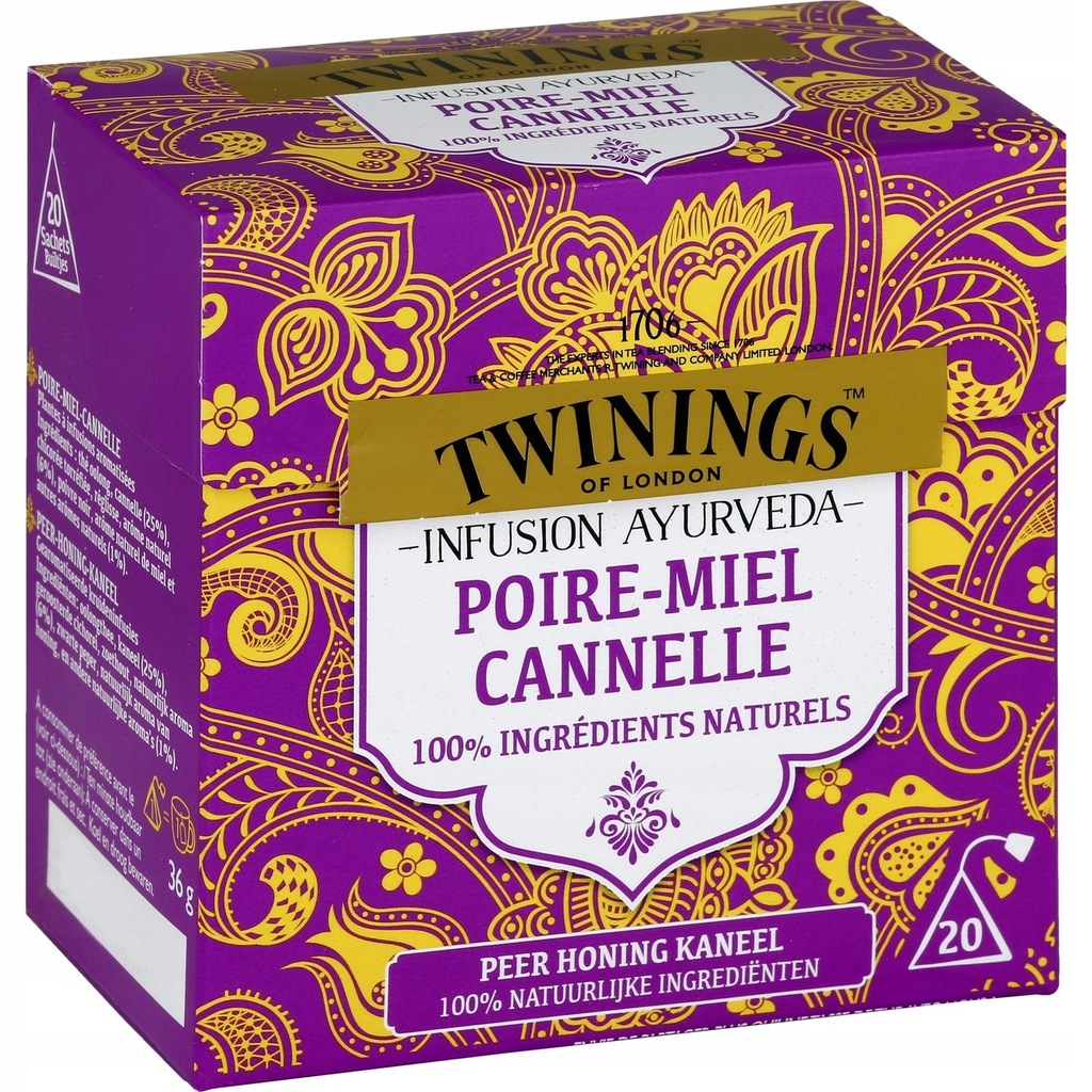 Twinings AYURVEDA gruszka miód cynamon x20 PIRAMID