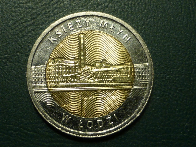 5 złotych 2016r.KSIĘŻY MŁYN W ŁODZI.