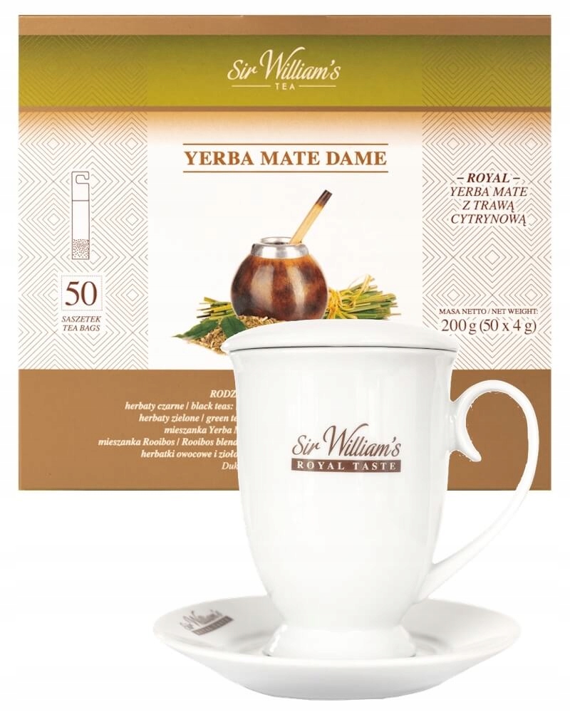 Sir William's Yerba Mate Dame 50x4g i kubek Royal