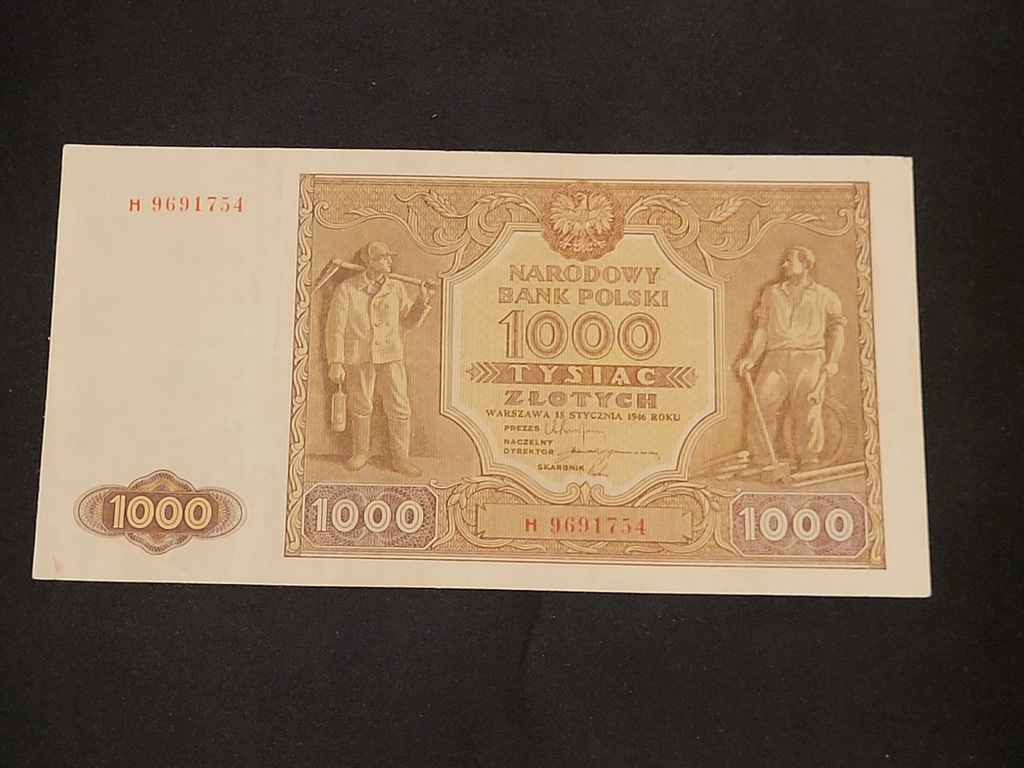 1000 złotych 1946 Bardzo Ładny STAN RZADKI